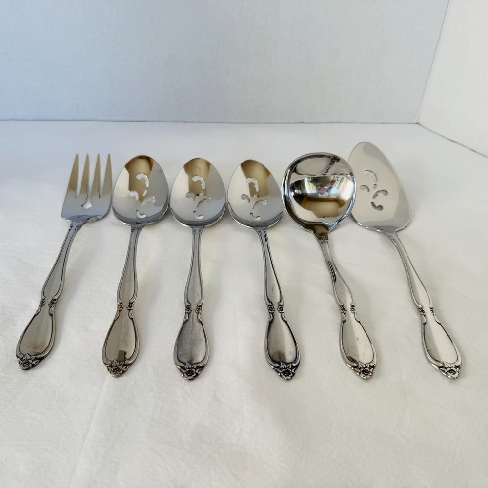 Oneida Stainless Flatware CHATELAINE Hostess Set serving Spoons Ladle Pie Server